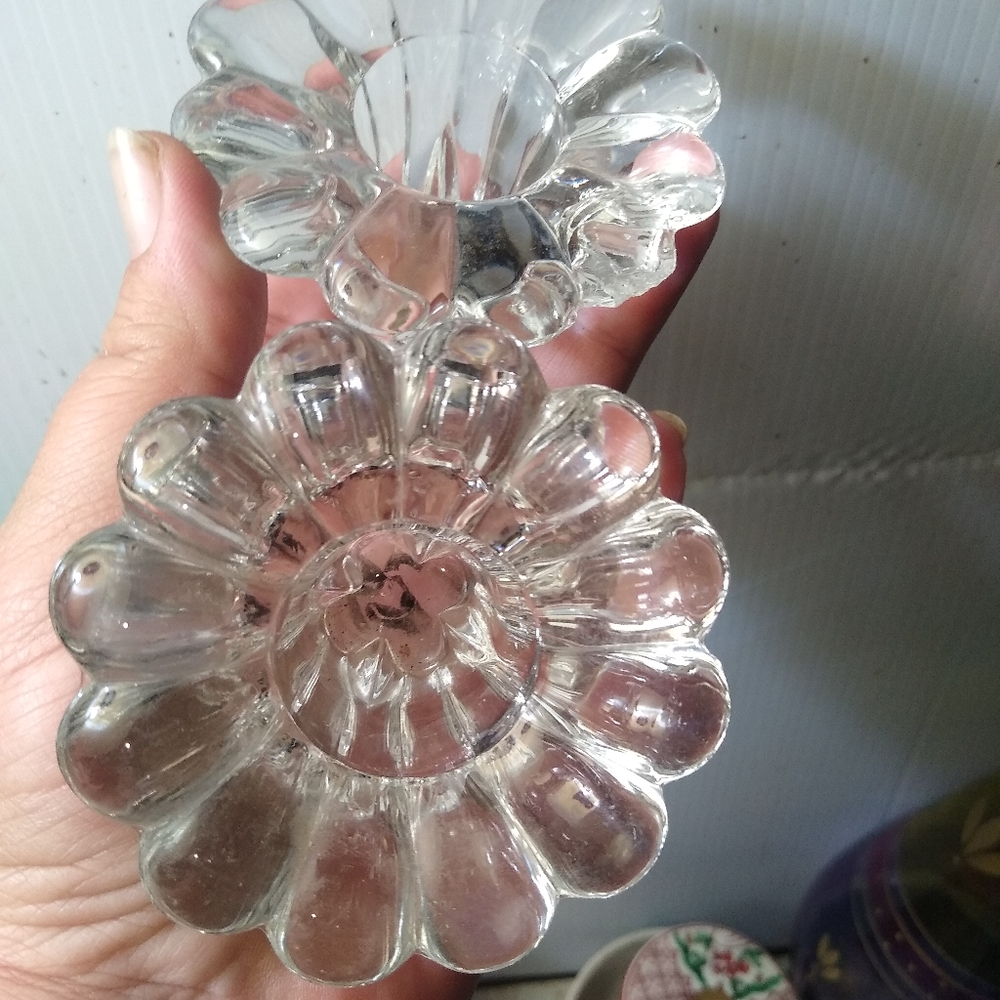 KIG INDONESIA Crystal Clear Glass Candle holder